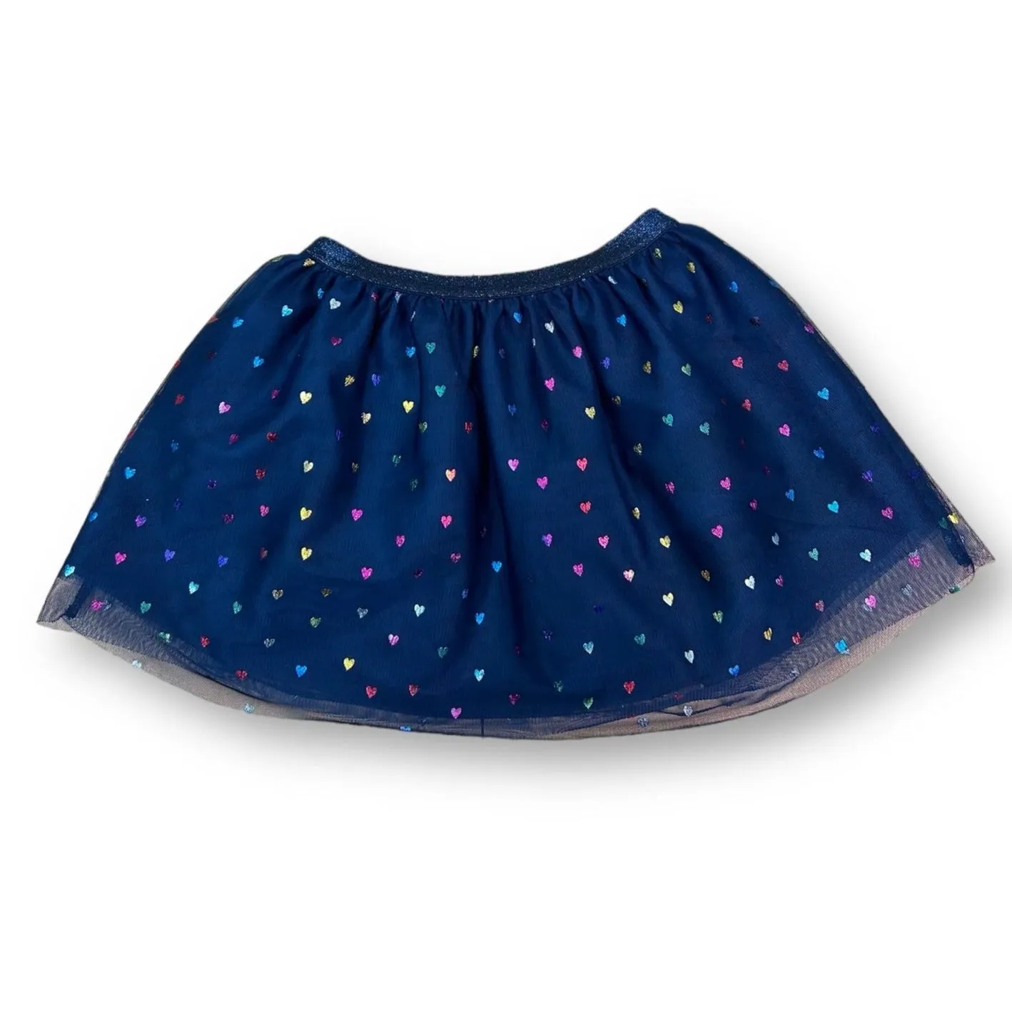 Girls H&M Size 18-24 Months Navy Heart Print Tulle Skirt