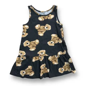 Girls H&M Size 2T Black Teddy Bear Print Sleeveless Sun Dress