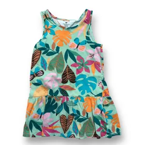 Girls H&M Size 3/4T Green Tropical Print Sleeveless Cotton Dress