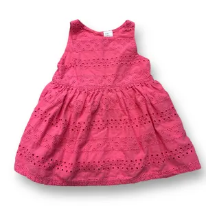 Girls H&M Size 9-12 Months Pink Sleeveless Eyelet Dress