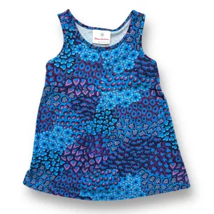 Girls Hanna Andersson Size 18-24 Months Blue/Purple Print 100% Cotton Dress