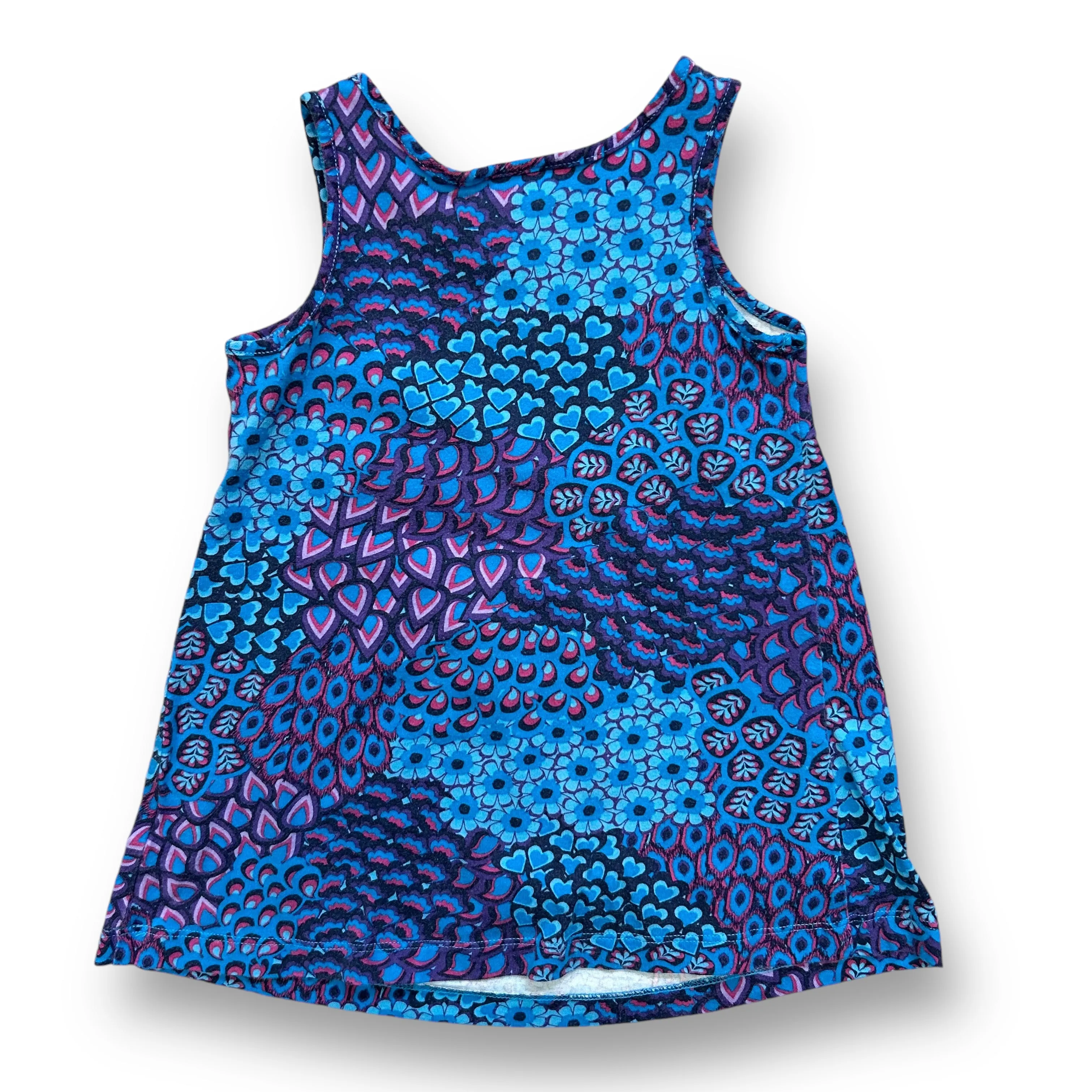 Girls Hanna Andersson Size 18-24 Months Blue/Purple Print 100% Cotton Dress