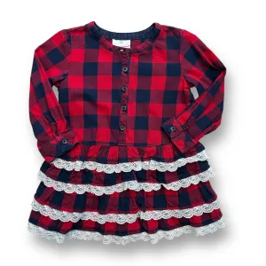 Girls Hanna Andersson Size 3T Lacey Ruffles Long Sleeve Plaid Dress