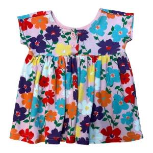 Girls Hanna Andersson Size 6-12 Months Pink Floral Print Dress
