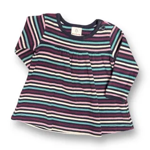 Girls Hanna Andersson Size 60 / 3-6 Months Navy & Purple Striped Dress