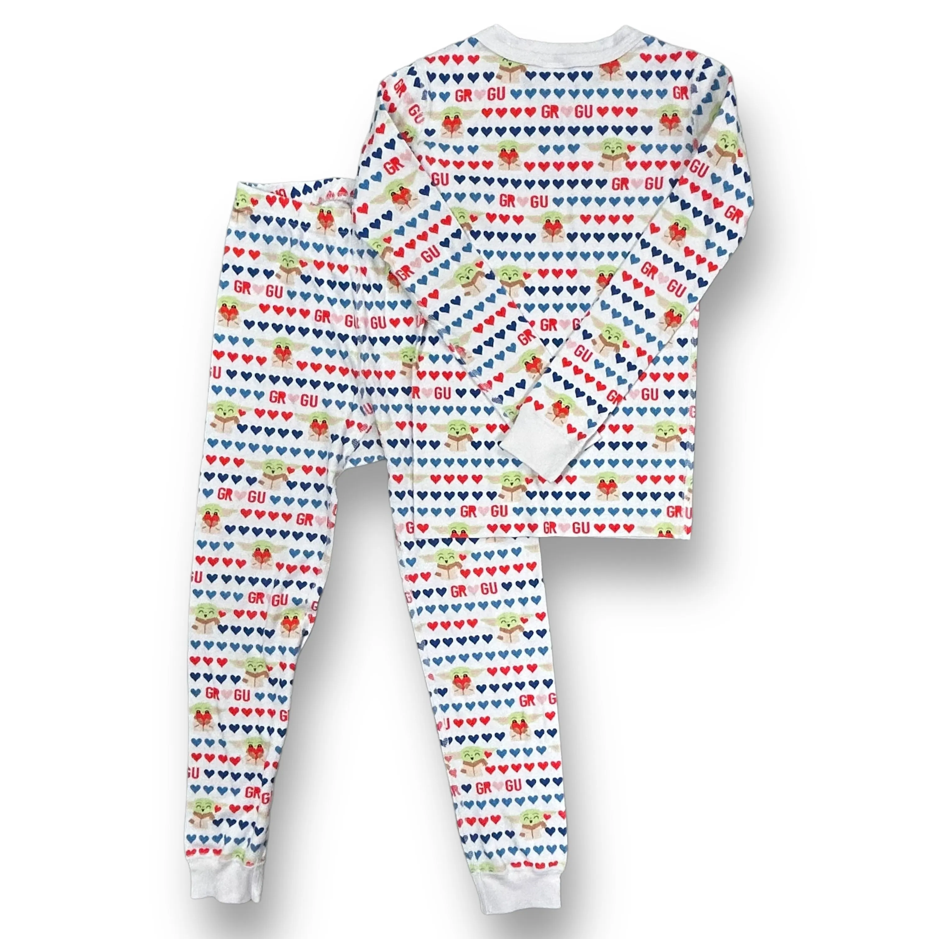 Girls Hanna Andersson Size 6/7 120 White Grogu Star Wars 2-Pc Pajamas