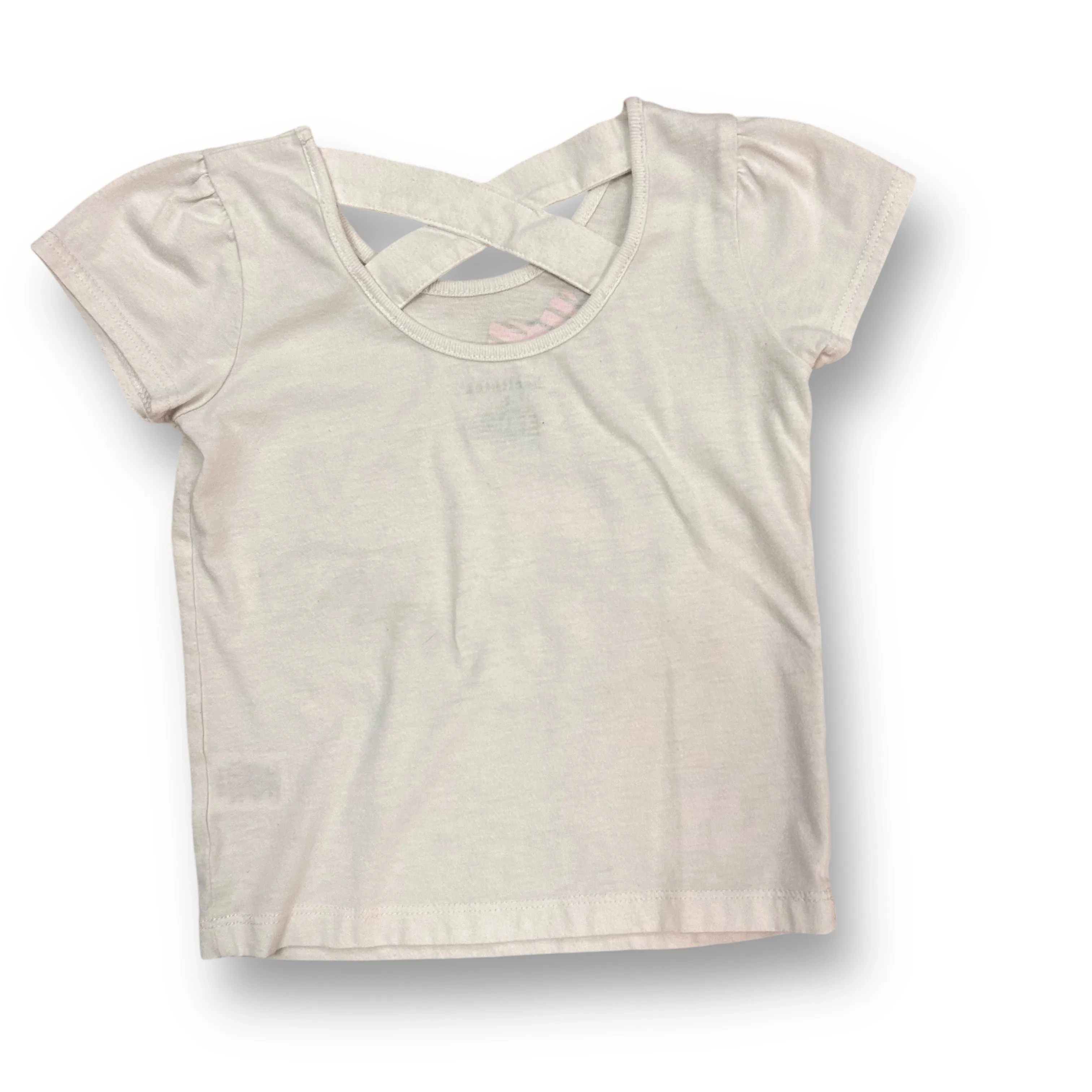 Girls Healthtex Size 2T White & Pink Paris Short Sleeve Shirt