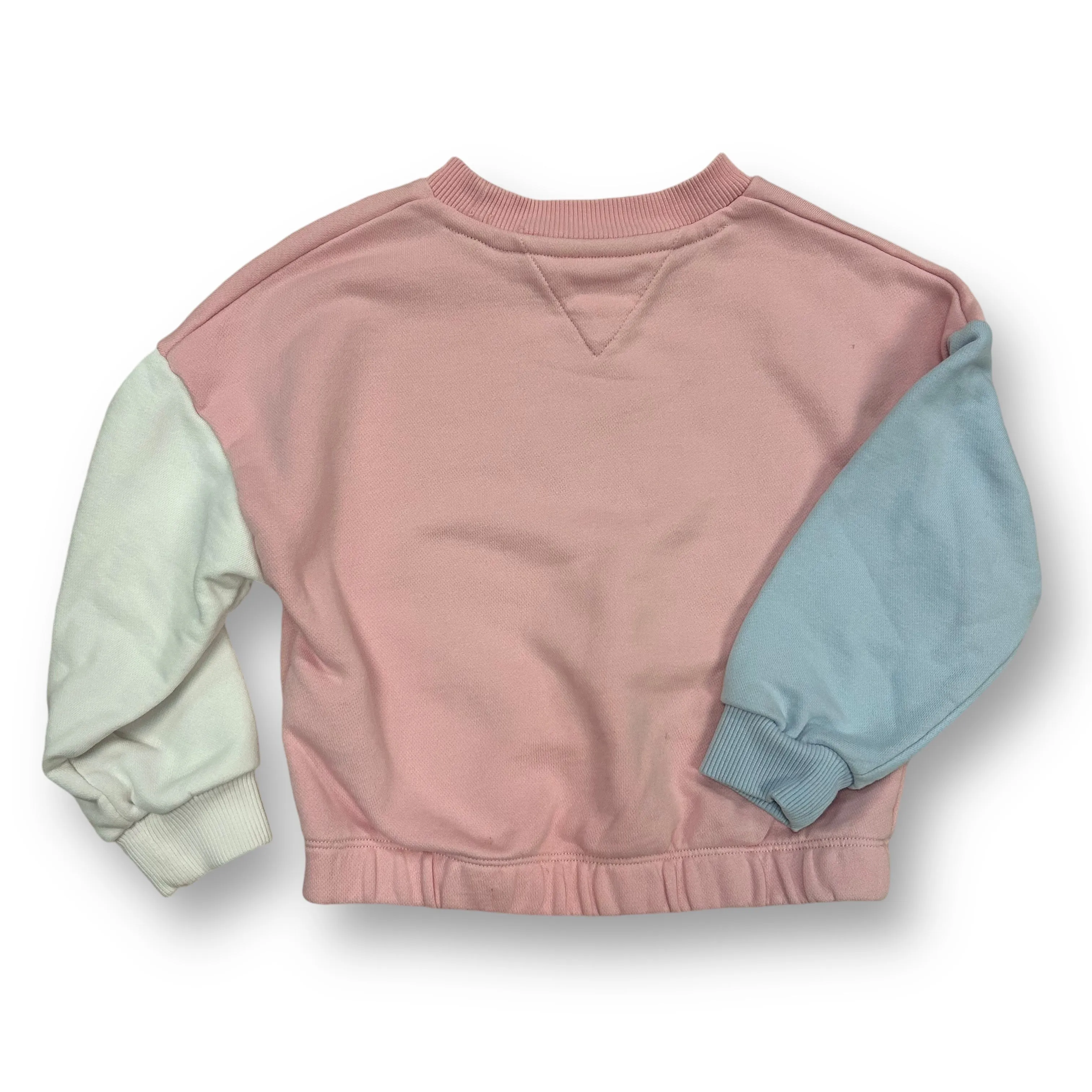 Girls Hilfiger Size 5 Pink & Blue Pullover Cropped Sweatshirt