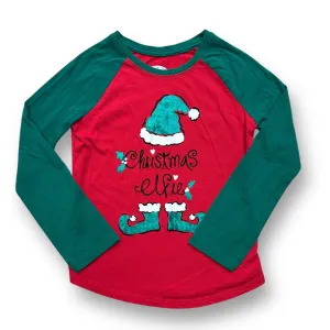 Girls Holiday Time Size 6/6X Red Christmas Elfie Long Sleeve Shirt