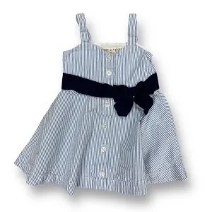 Girls Hope   Henry Size 6-12 Months Blue & White Striped Spaghetti Strap Dress