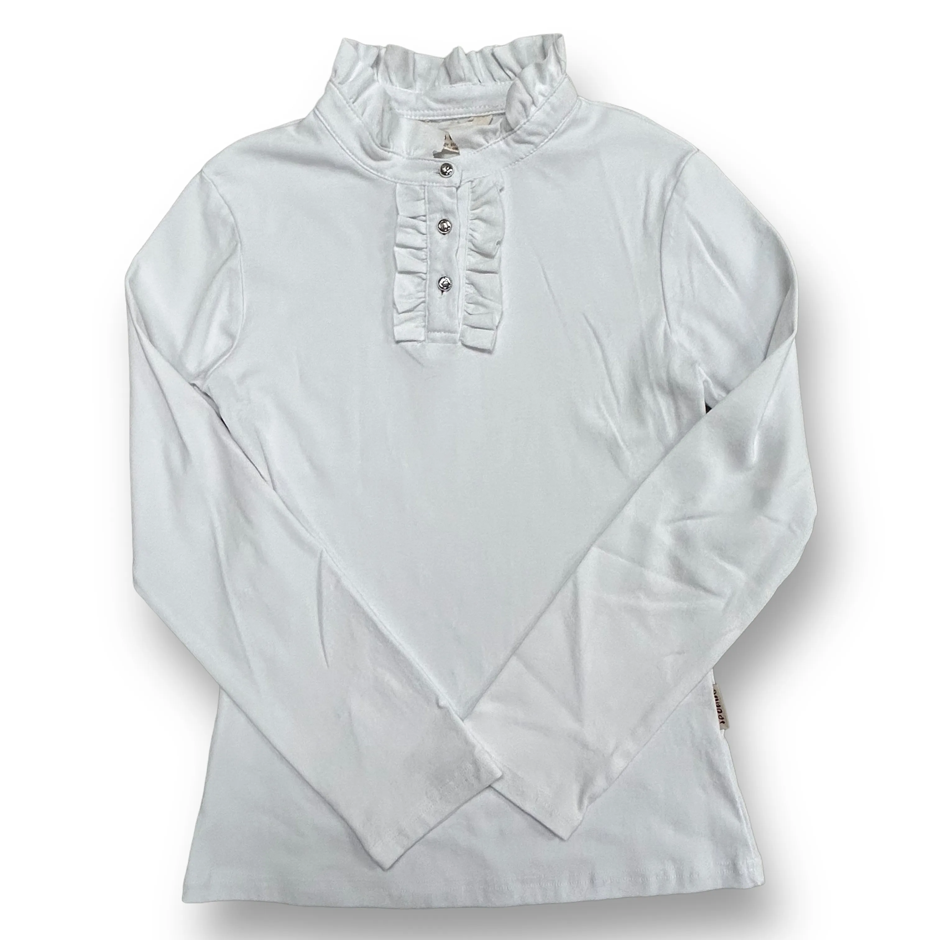 Girls Ipuang Size 12 White Ruffled Collar Embellished Button Blouse