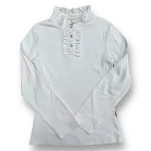 Girls Ipuang Size 12 White Ruffled Collar Embellished Button Blouse
