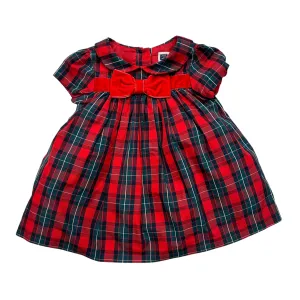 Girls Janie and Jack Size 3-6 Months Red & Green Plaid Short Sleeve Dress