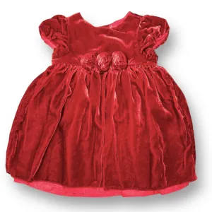 Girls Janie and Jack Size 6-12 Months Dark Red Fancy Velvet Holiday Dress