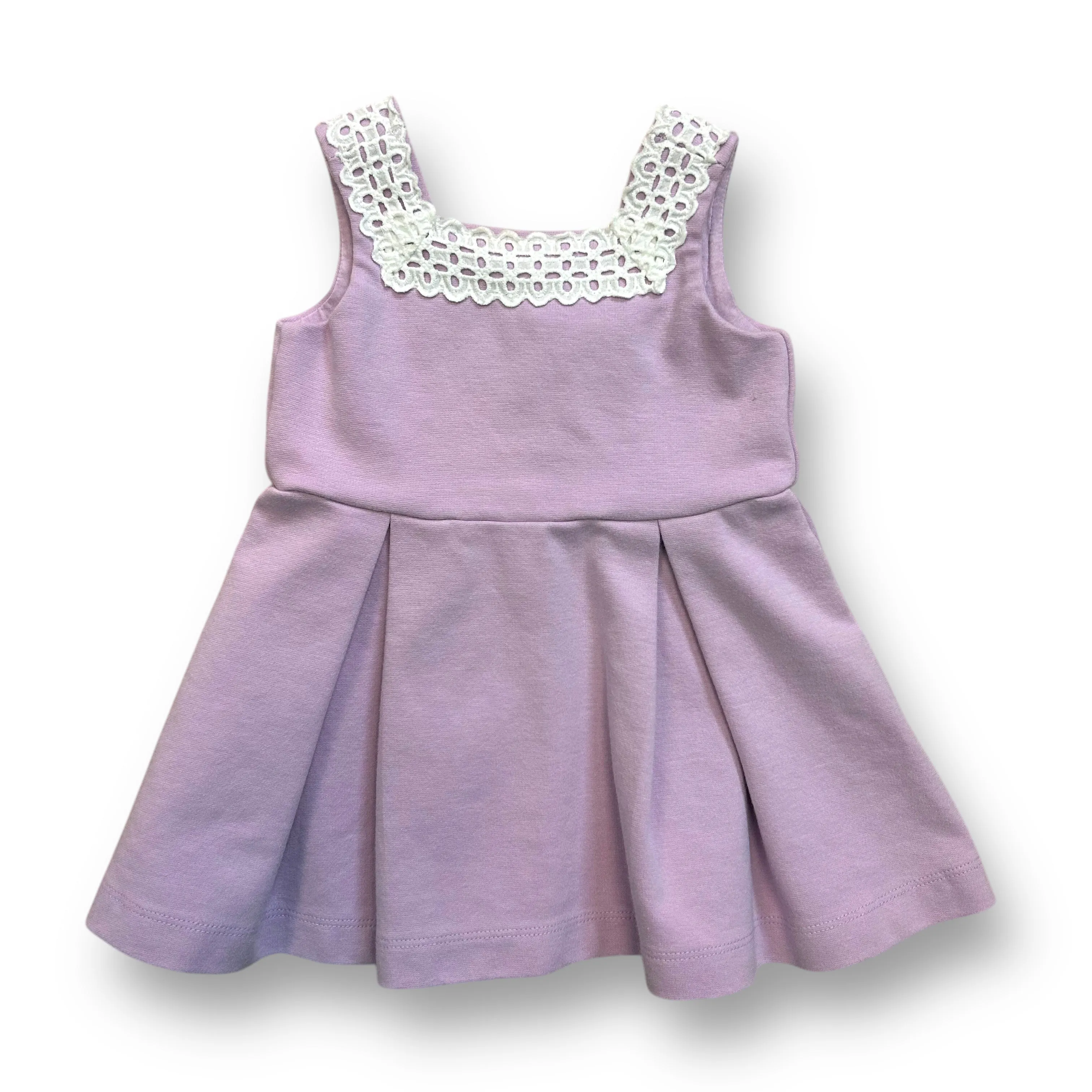 Girls Janie and Jack Size 6-12 Months Lavender  Lace Accent Sun Dress