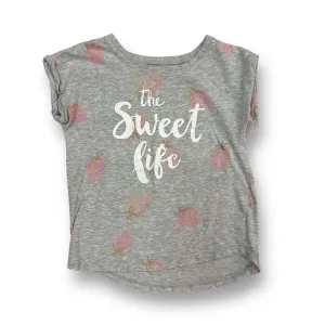 Girls Jumping Beans Size 5 Gray Strawberry Print Softest Tee