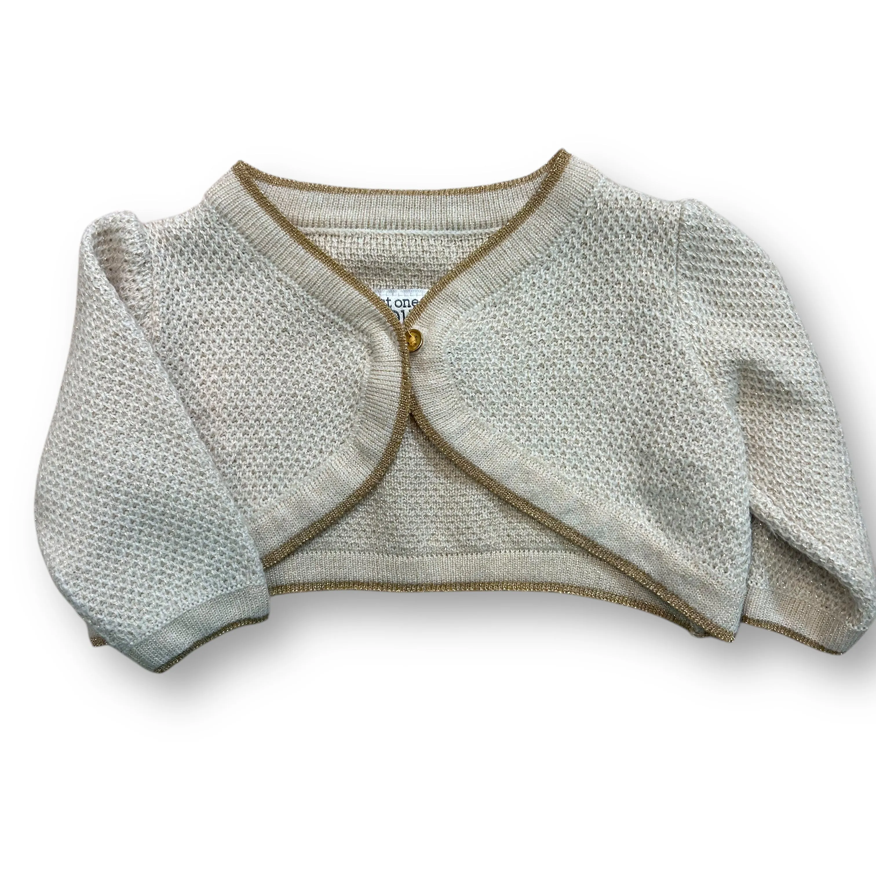 Girls Just One You Size 3 Months Gold Shimmer Sweater