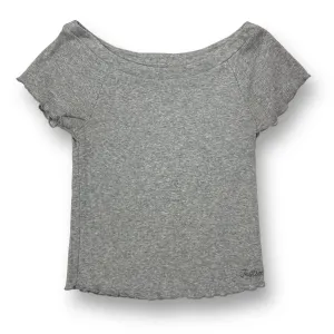 Girls Justice Size 10 Gray Short Sleeve Ribbed Top