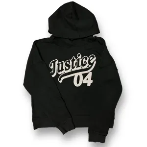 Girls Justice Size 12/14 Black Shimmer Logo Hoodie
