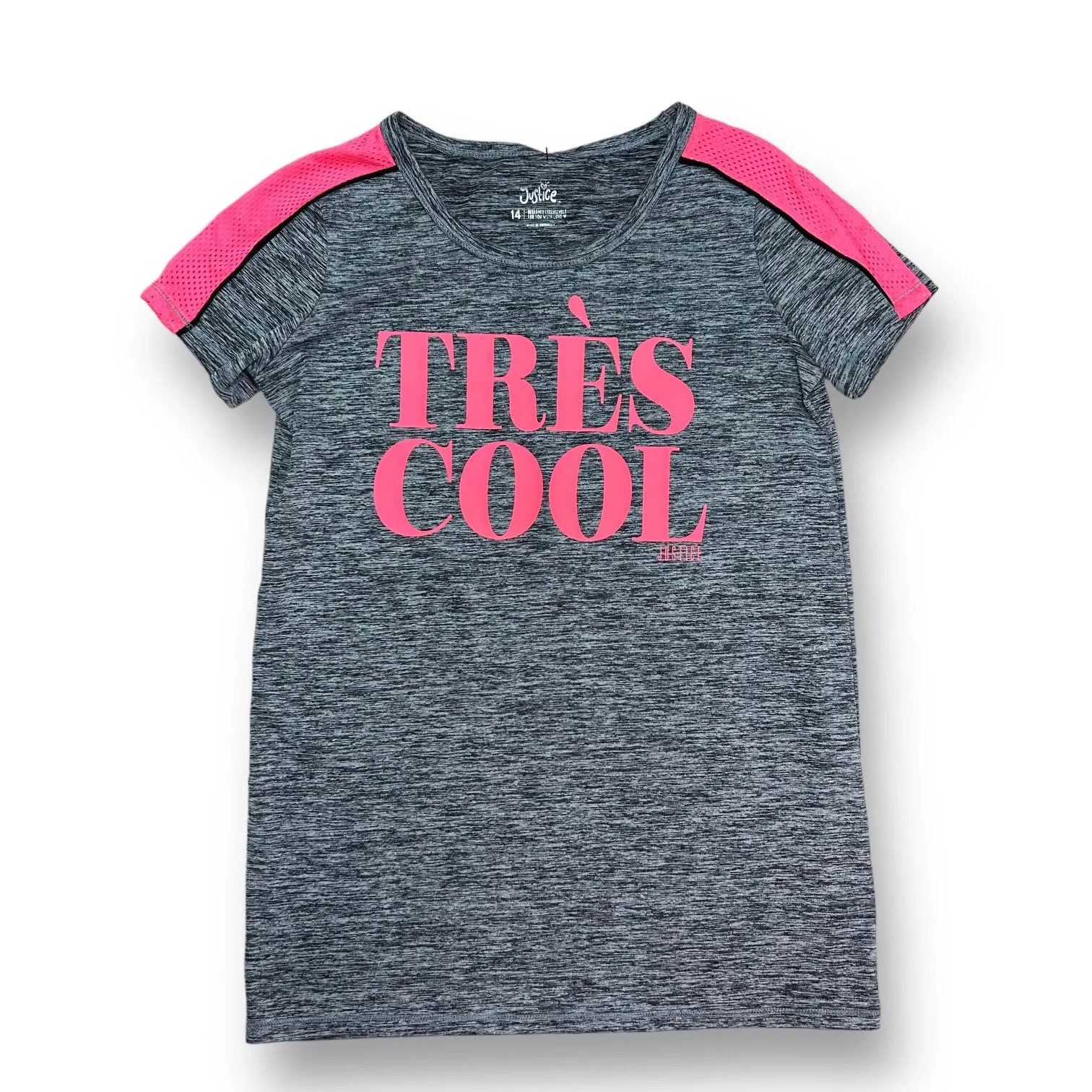 Girls Justice Size 14 Gray Athletic Shirt