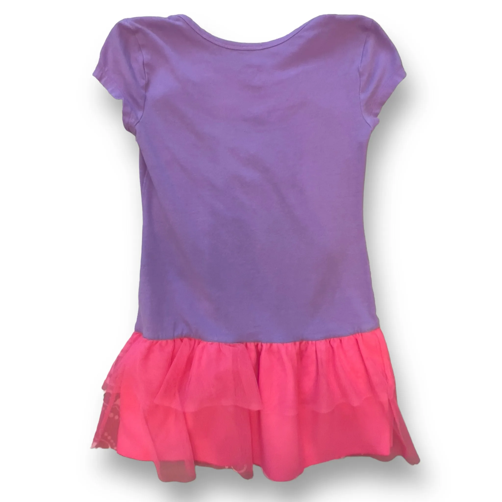 Girls Justice Size 6 Pink & Purple Hope-Peace-Love Tulle Bottom Shirt