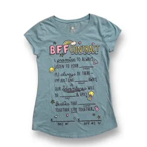 Girls Justice Size 8 Light Blue BFF Short Sleeve Tee