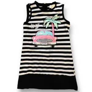 Girls Kate Spade Size 8 B&W Striped Road Trip Zippered Specialty Dress