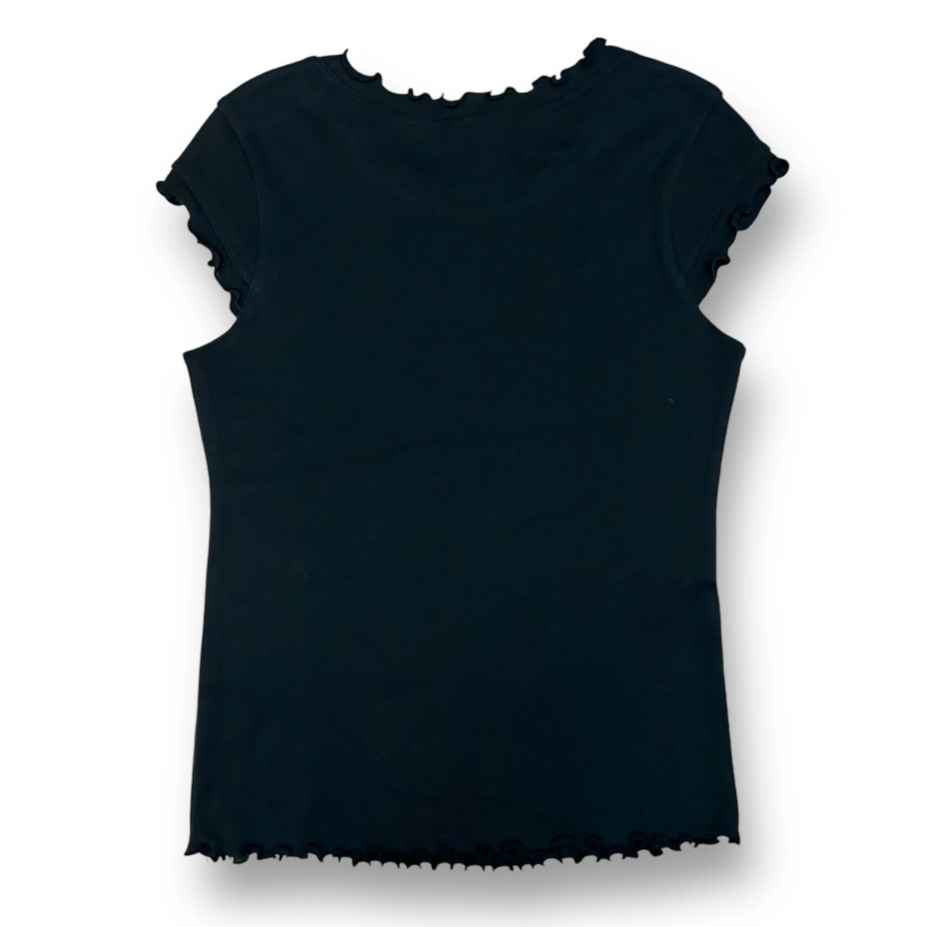 Girls Kavio Size 7/8 M Black Birthday Sweetie Flutter Sleeve Shirt