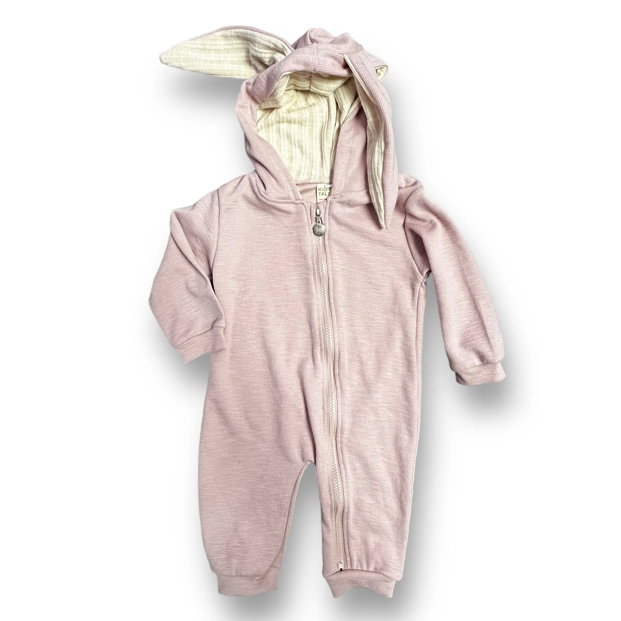 Girls Kids Tales Size 9-12 Months Dusty Rose Hooded Bunny Romper