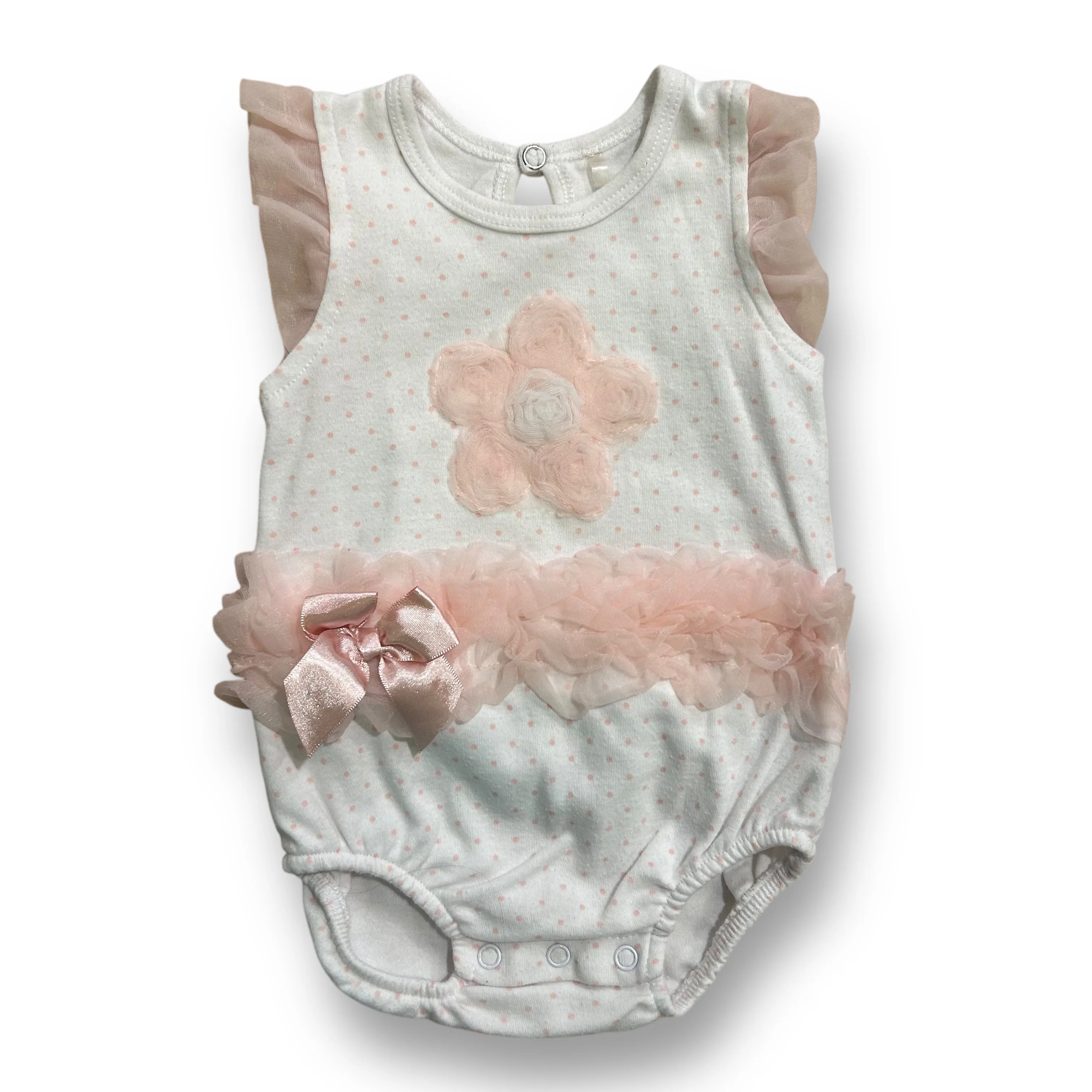 Girls Kyle & Deena Size 6-9 Months Pink & White Tulle Romper