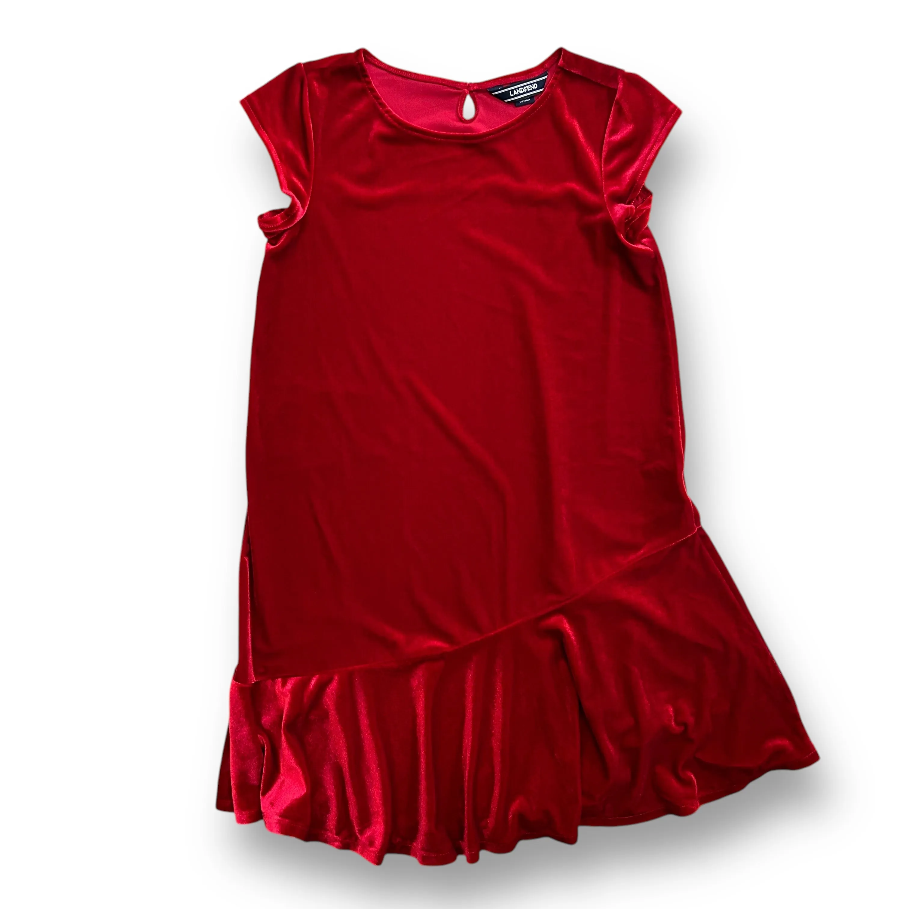 Girls Lands End Size 10/12 YMD Red Velvet Fancy Twirl Dress