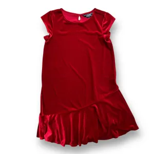 Girls Lands End Size 10/12 YMD Red Velvet Fancy Twirl Dress