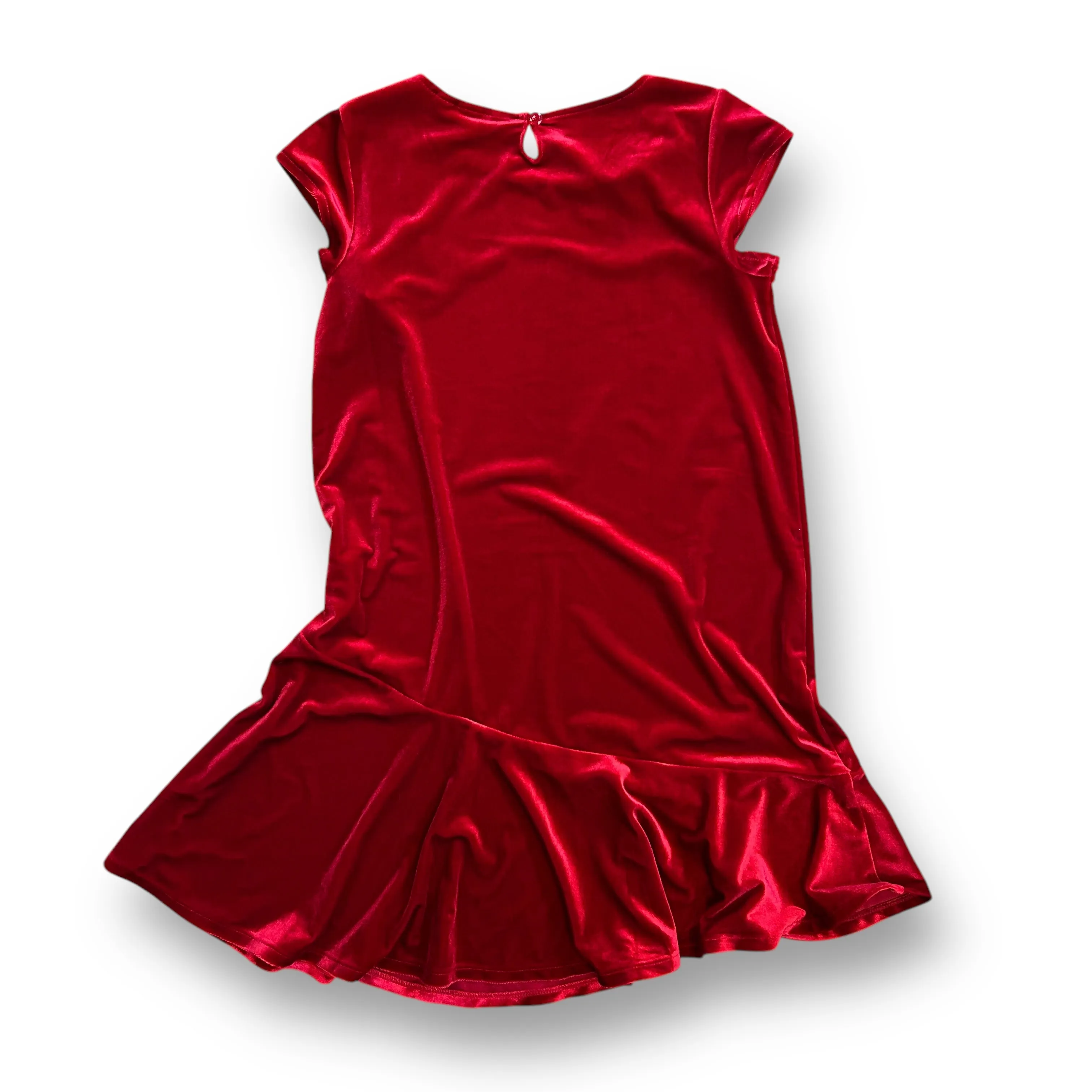 Girls Lands End Size 10/12 YMD Red Velvet Fancy Twirl Dress