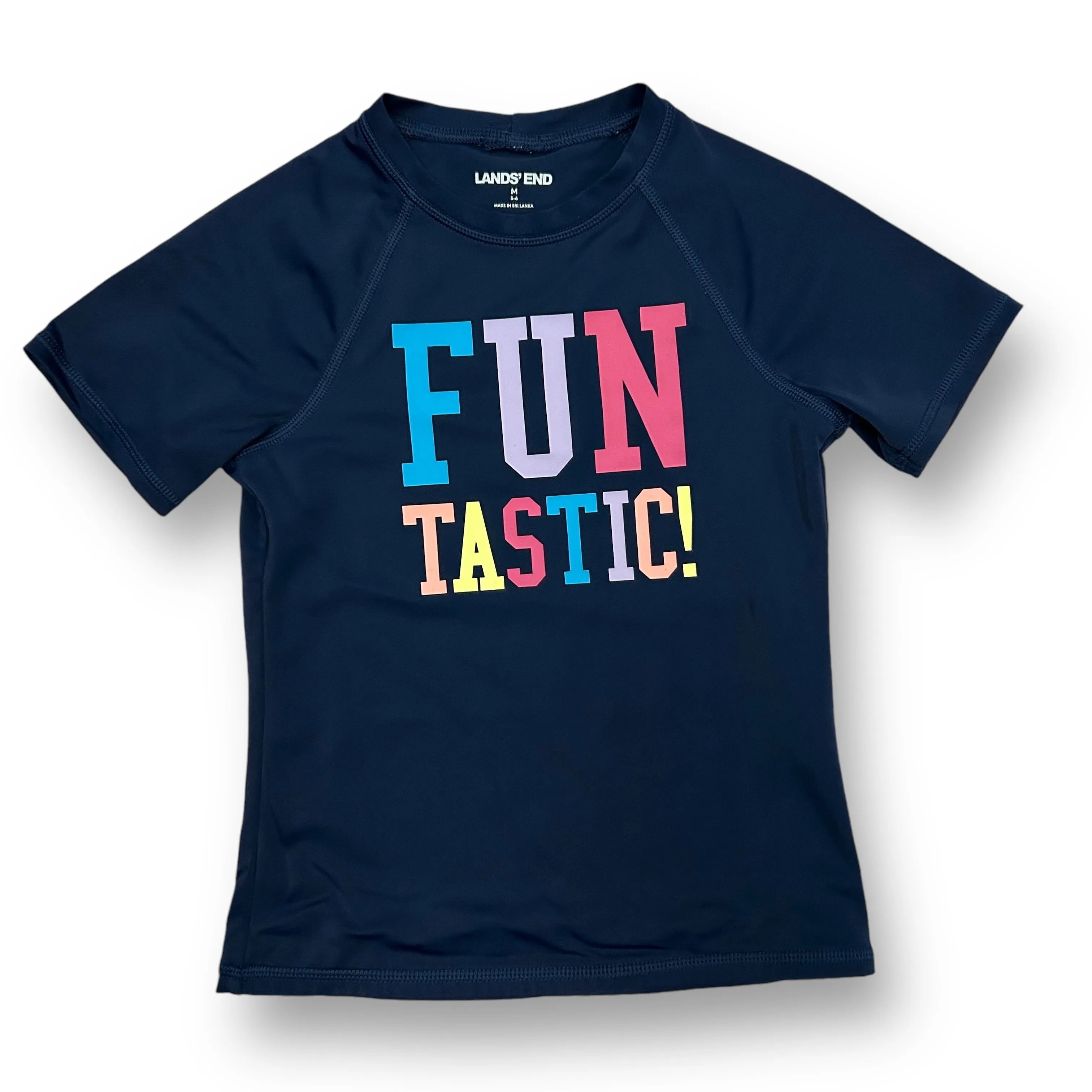 Girls Lands End Size 5/6 Navy Funtastic! Swimsuit Rash Guard