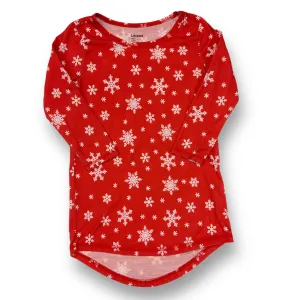 Girls Leveret Size 4Y Red & White Long Sleeve Snowflake Print Nightgown