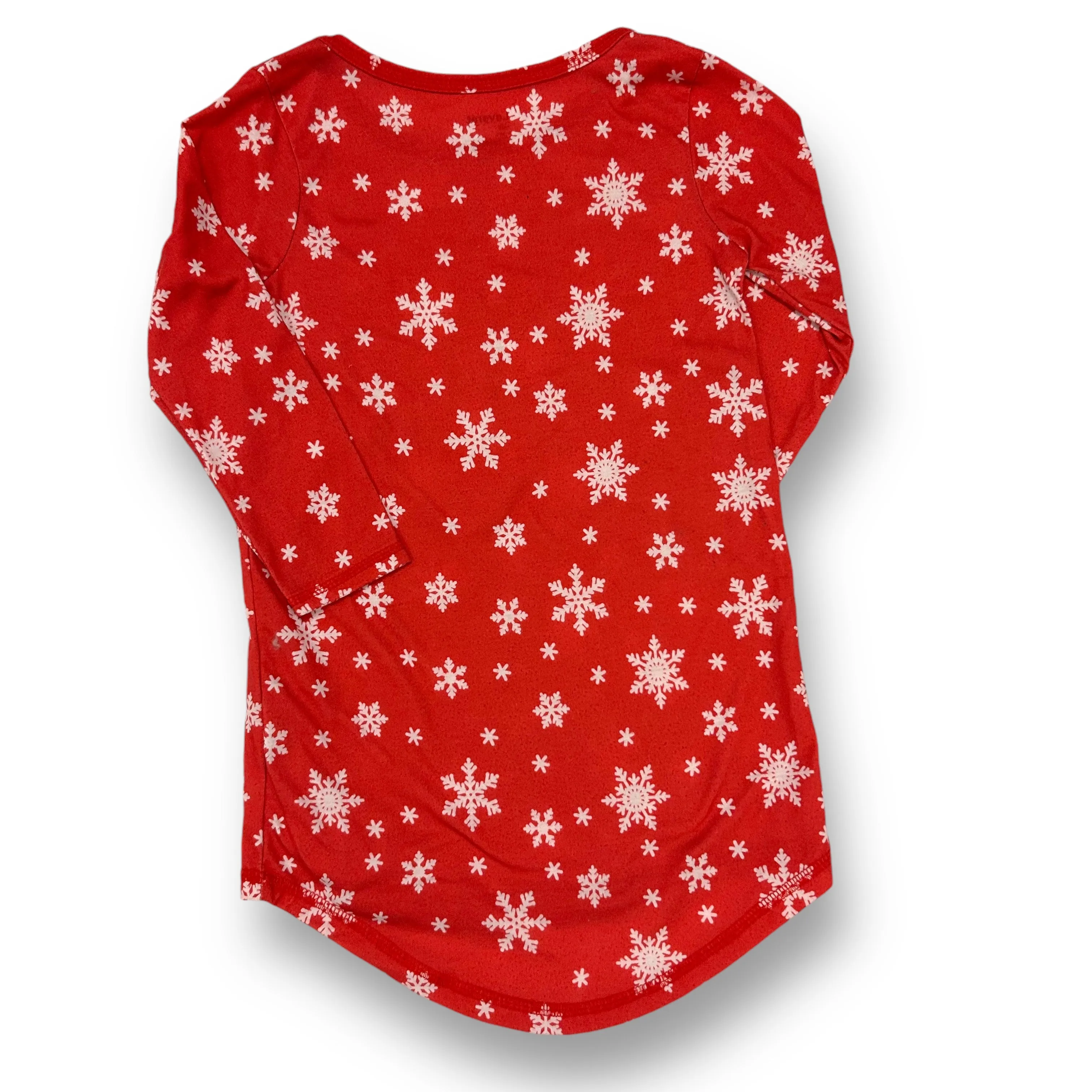 Girls Leveret Size 4Y Red & White Long Sleeve Snowflake Print Nightgown
