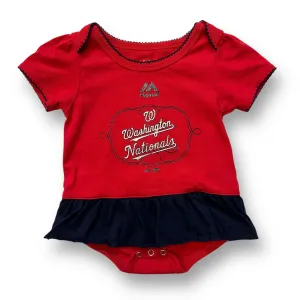 Girls Majestic Size 6-9 Months Blue & Red Washington Nationals Onesie