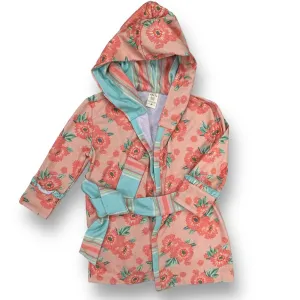 Girls Matilda Jane Size 2T Orange & Blue Boutique Hooded Robe