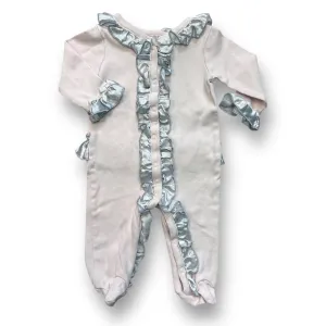 Girls Miniclasico Size 3 Months Lilac & Silver Ruffle Long Sleeve One-Piece