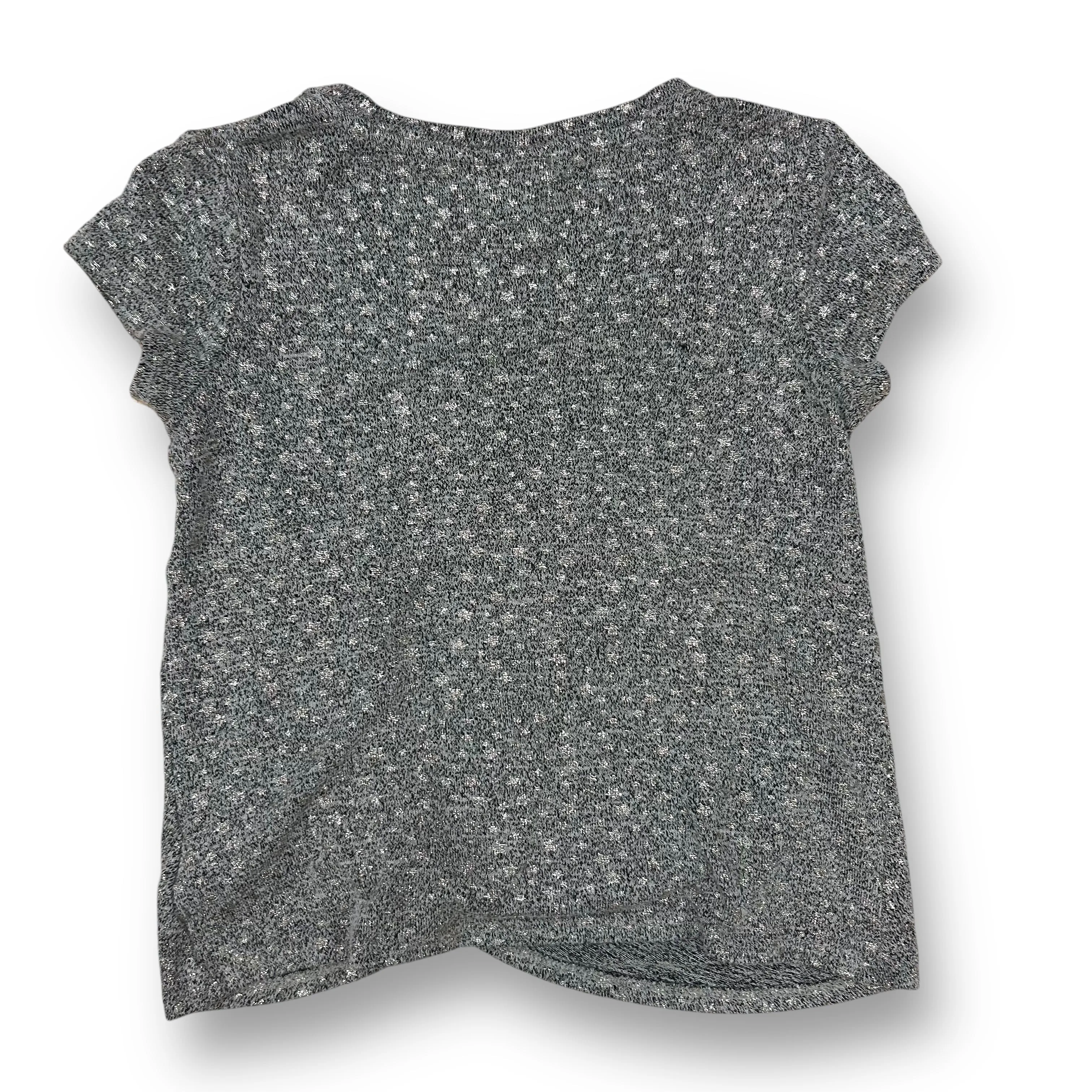 Girls More than Magic Size 6/6X Silver Shimmer Knotted Knit Blouse