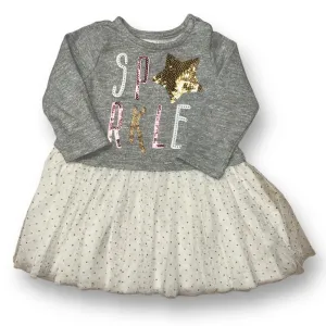 Girls Mudpie Size 12-18 Months Gray Sparkle Tulle Bottom Dress
