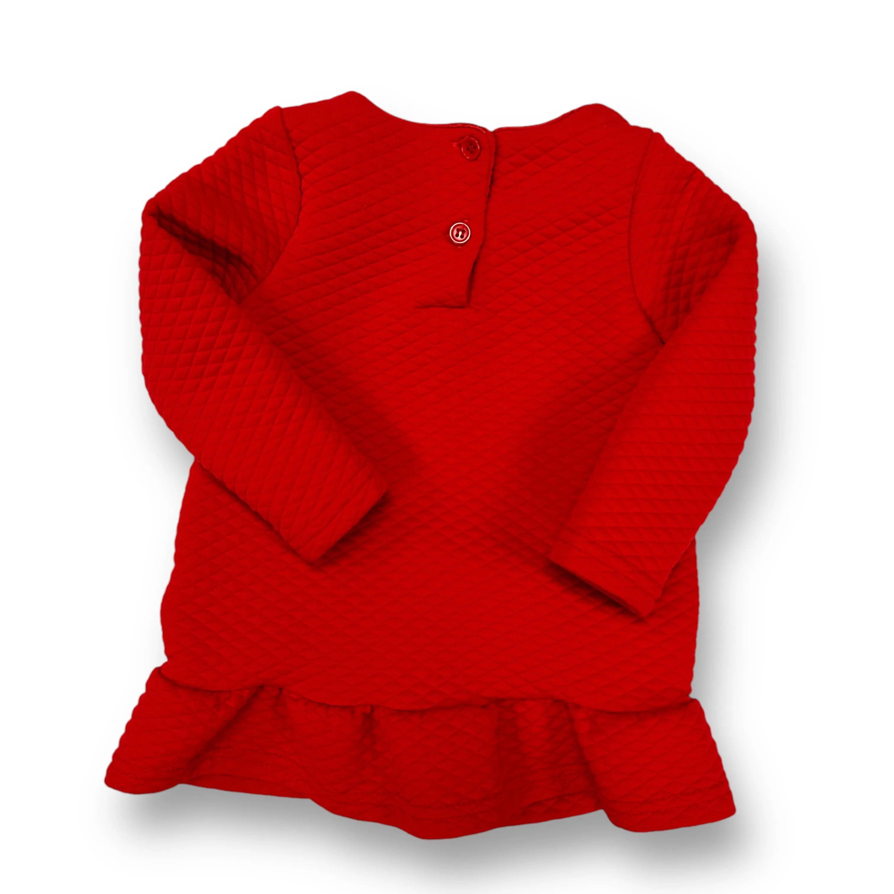Girls Nannette Size 12 Months Red & Long Sleeve Ruffle Reindeer Top