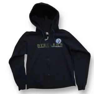 Girls NFL Size 14/16 Youth Steelers Football Black Zippered Hoodie