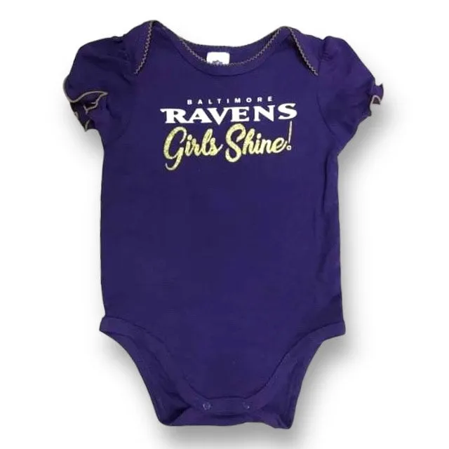 Girls NFL Size 18 Months Baltimore Ravens Snap-Bottom Romper