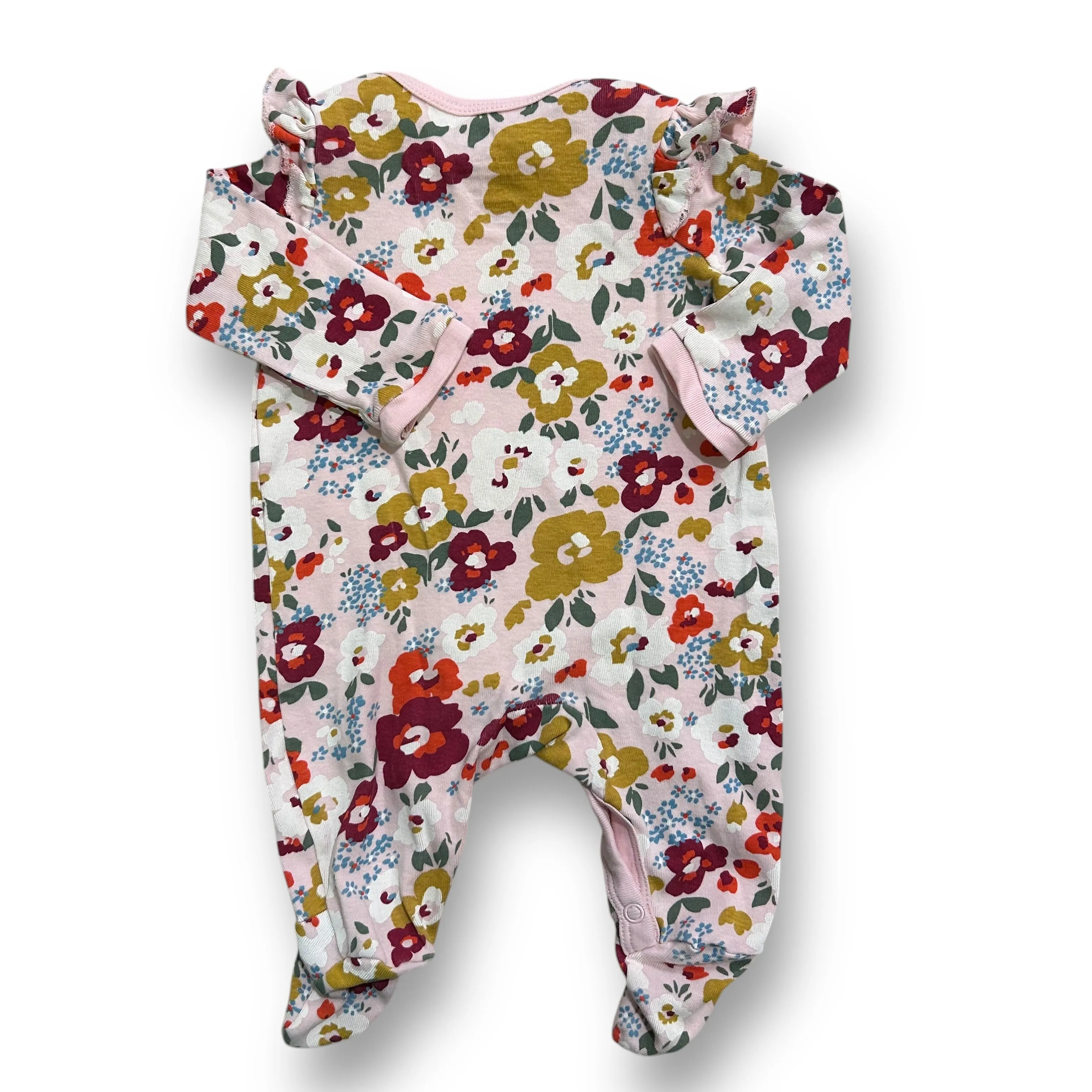 Girls Okie Dokie Size 3 Months Pink Floral Snap Bottom One-Piece