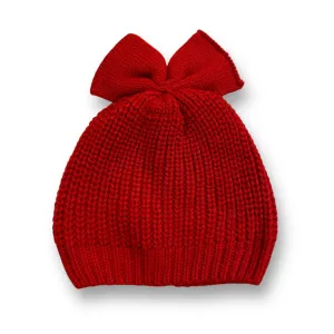 Girls Old Navy Size 0-6 Months Red Sweater Knit Winter Baby Hat