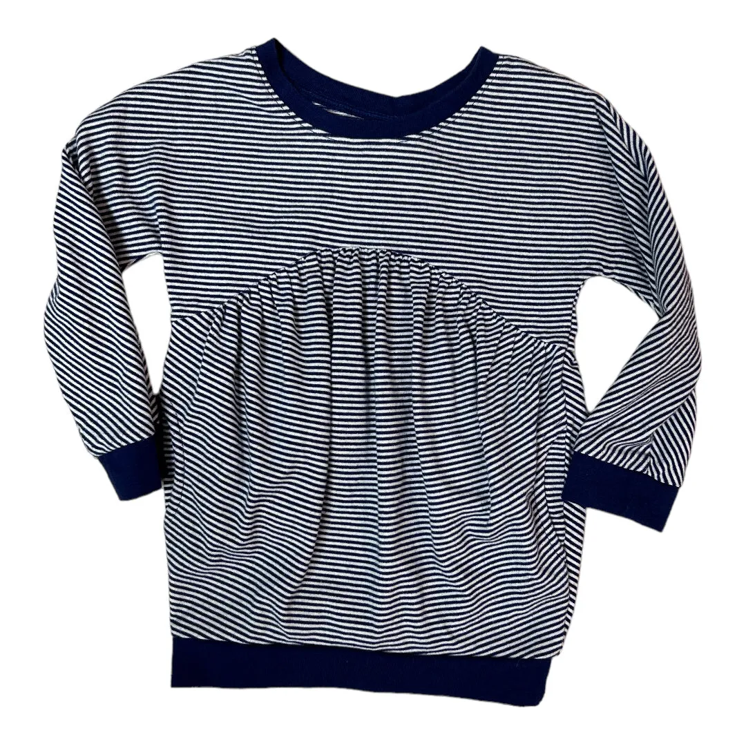 Girls Old Navy Size 2T Navy/White Striped Long Sleeve Dress