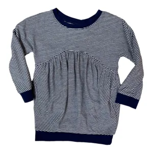 Girls Old Navy Size 2T Navy/White Striped Long Sleeve Dress