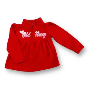 Girls Old Navy Size 3T Red Fleece Logo Pullover