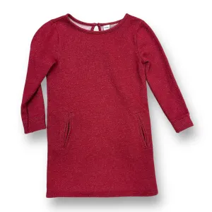 Girls Old Navy Size 5 Maroon Sparkle Long Sleeve Pocket Dress